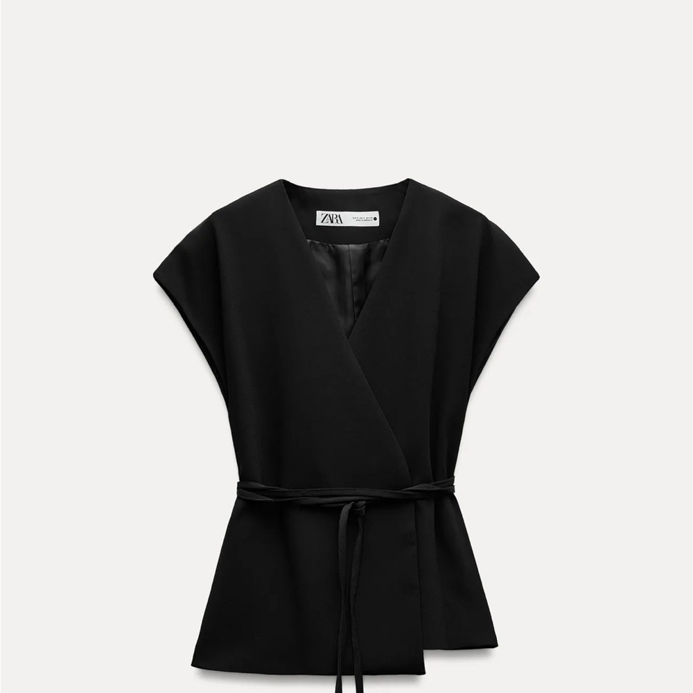 NWT Zara belted vest or crossover over blouse - Picture 2 of 6
